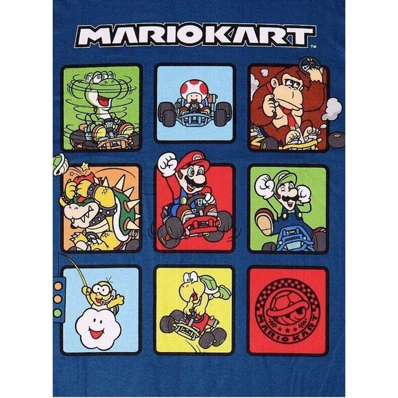 SUPER MARIO KART Boys Pajamas PJs Sleepwear 2-Pc Set Flannel Long Sleeve NWT - Picture 3 of 12